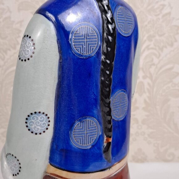 Vintage Porcelain Chinese Boy Statue Traditional Clothing Hand Painted - Picture 8 of 14